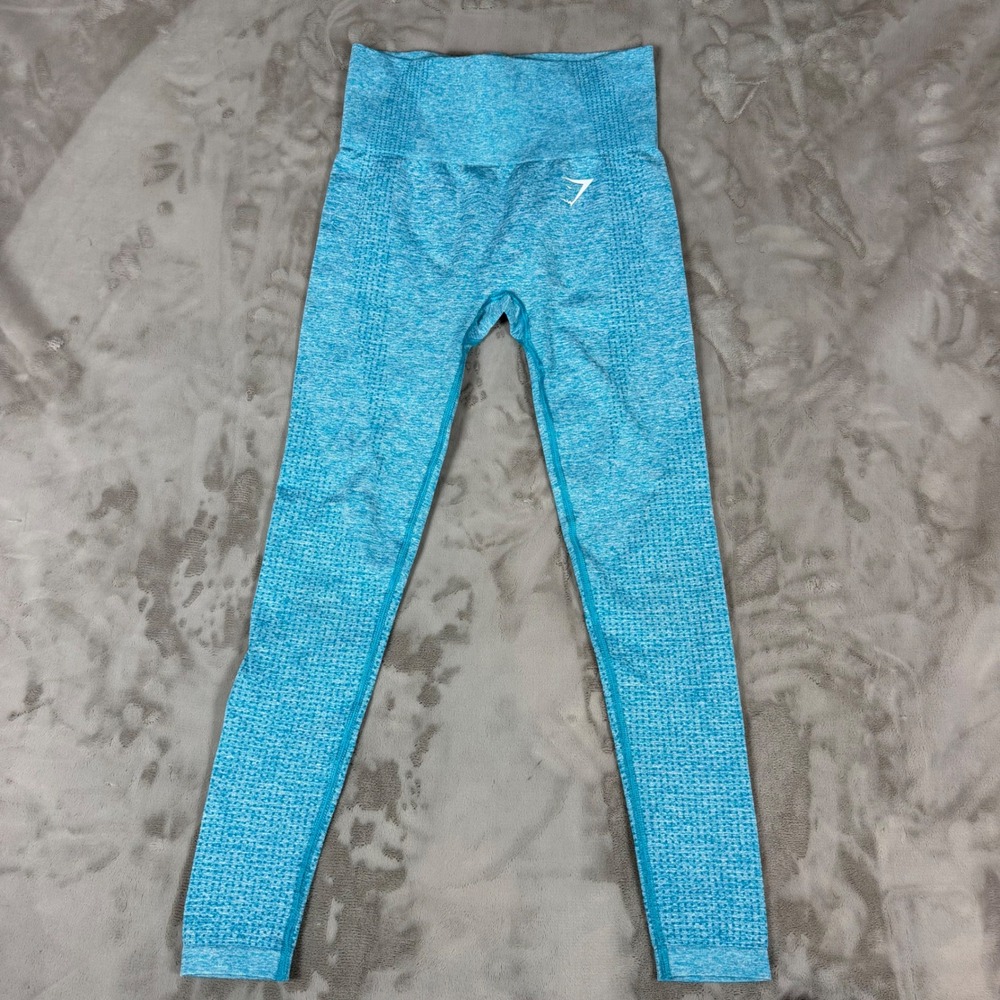 Gymshark Vital Seamless Leggings Blue Marl High Waisted Yoga Pants XS